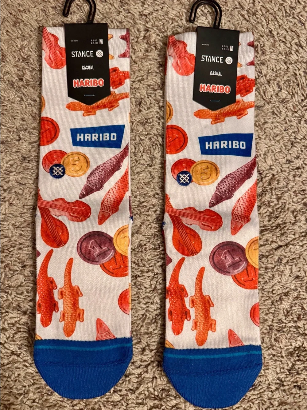 Stance x Haribo Men’s White Crew Socks with Orange Candy Accents 2 Available